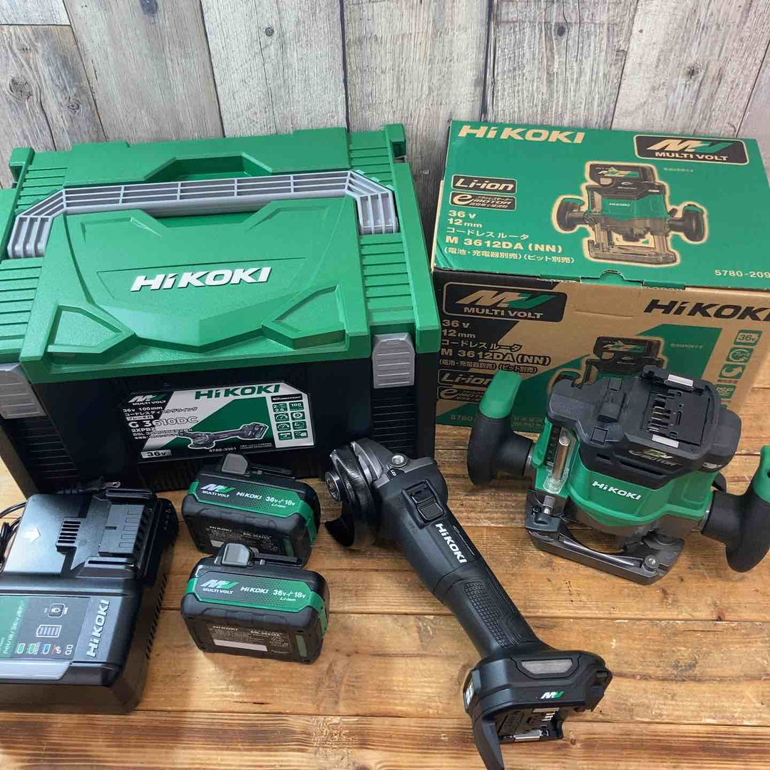 【未使用品(店頭展示品)】ハイコーキ(HiKOKI)ディスクグラインダ G3610DC(2XPBZ)・ルーターM3612DA(NN)まとめセット【東大和店】