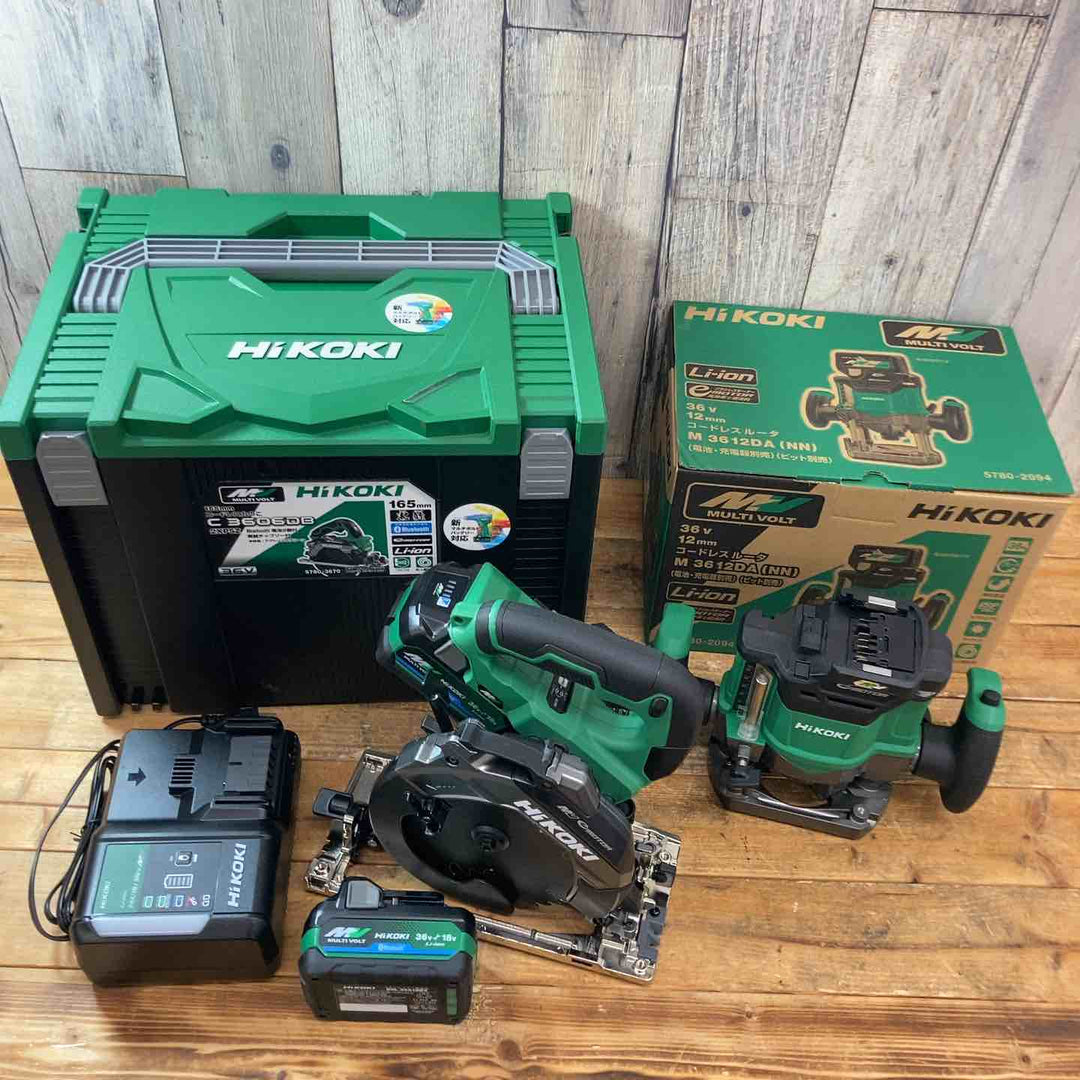 【未使用品(店頭展示品)】ハイコーキ(HiKOKI)コードレス丸ノコ C3606DB(2XPSZ)・ルーターM3612DA(NN)まとめセット【東大和店】