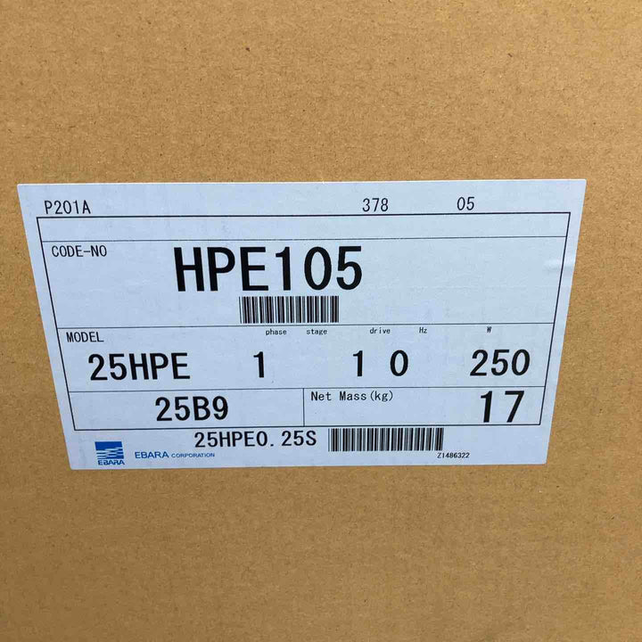 エバラポンプ(荏原製作所) 浅井戸用インバータポンプ 25HPE0.25S HPE105 フレッシャーミニ【川越店】