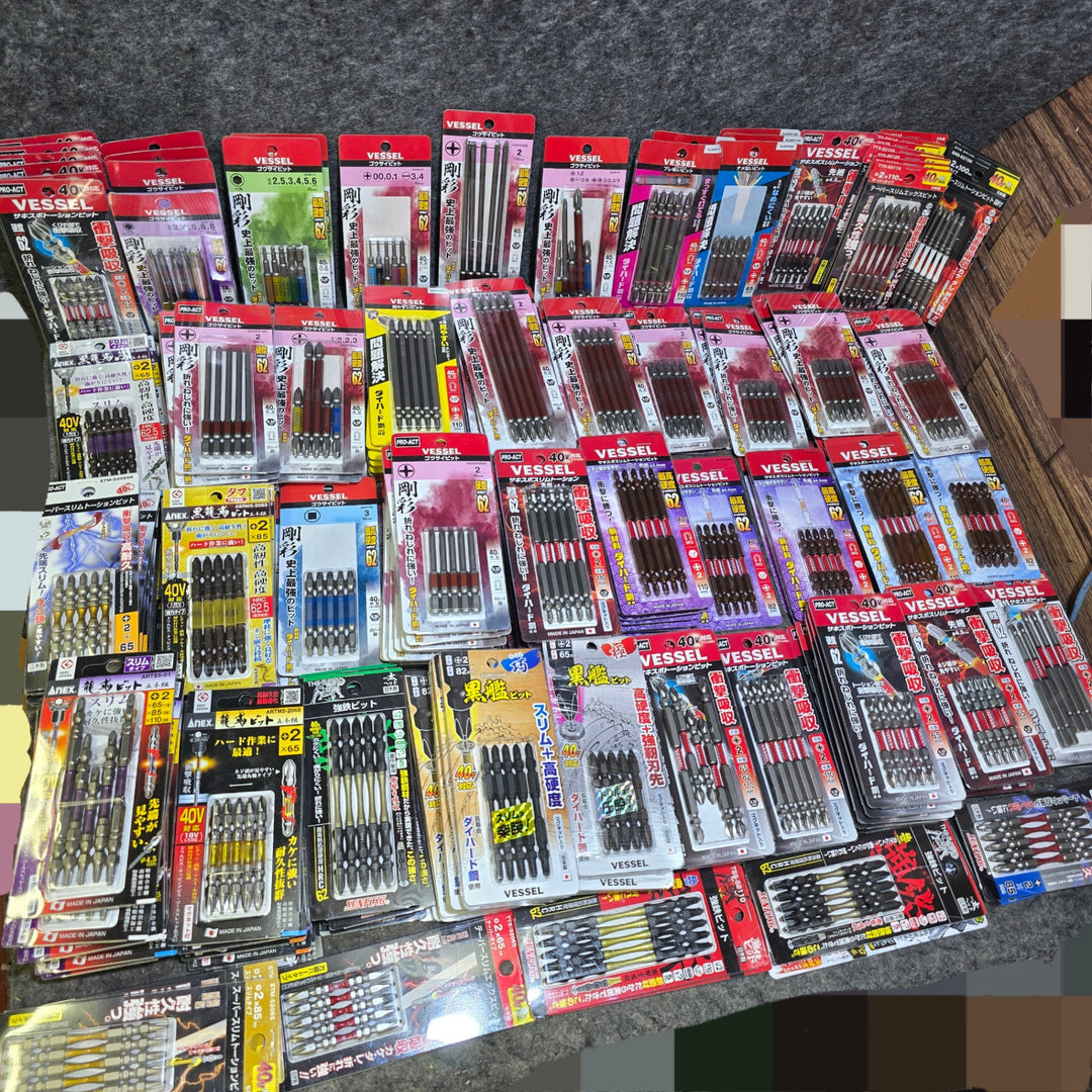 【未使用・大特価まとめ売り！】ビット5本入り 200パックまとめ売り 六角軸6.35mm インパクトドライバー用 メーカー・サイズ混合 計1000本【桶川店】