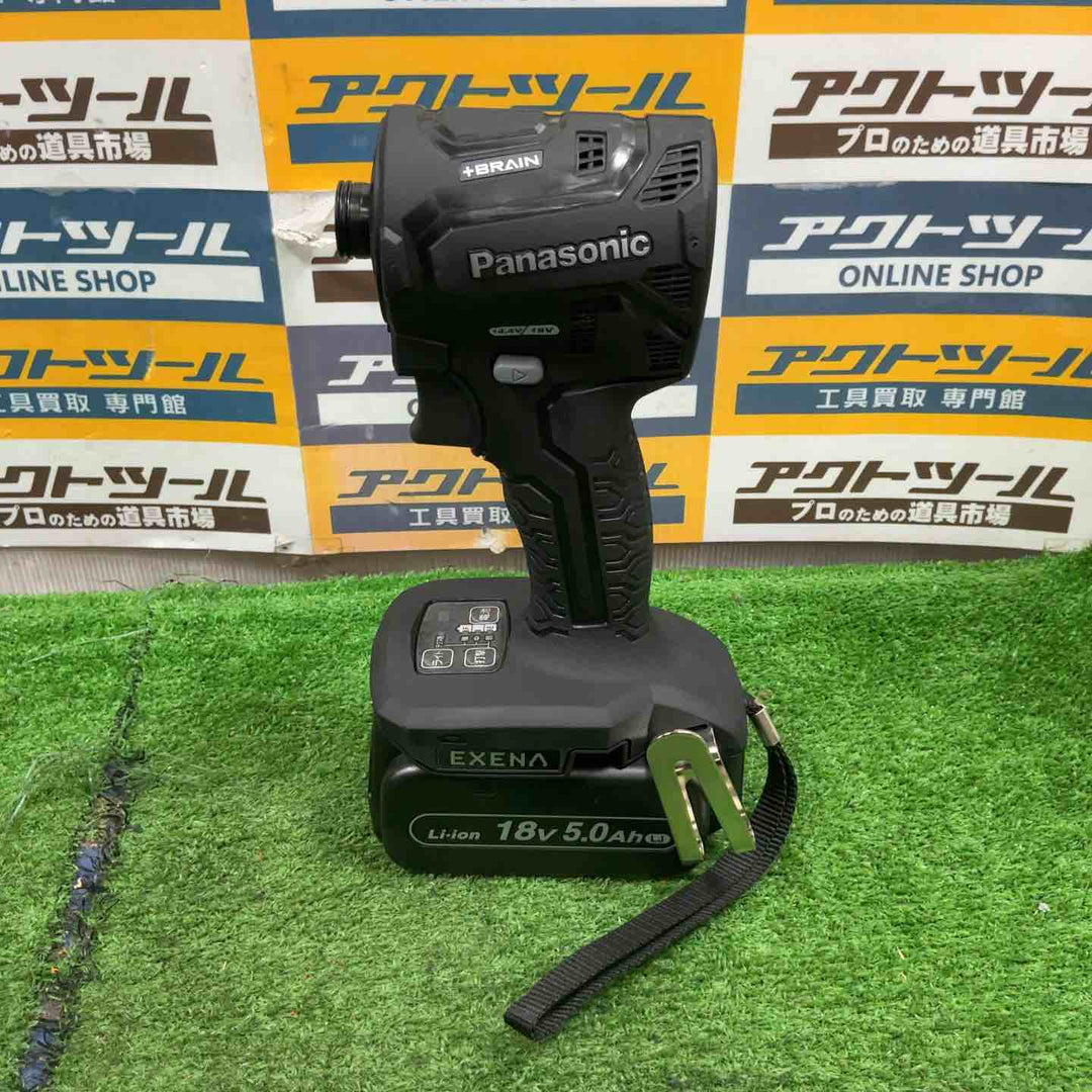 ◇パナソニック 充電インパクトドライバー EZ1PD1 +BRAIN 18V5.0Ahバッテリー2個 アタッチメント付 EXENA Pシリーズ ブラック EZ1PD1J18A1B【草加店】