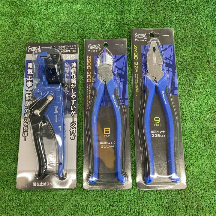【中古美品】 ビクター/VICTOR 未使用手工具3点セット(VA線ストリッパー、ペンチ、ニッパー) 【桶川店】