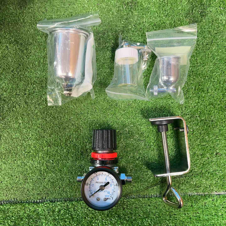 【美品】エアテックス コンプレッサー APC-001 エアブラシ・レギュレーターなど付属品おまけ付【岩槻店】