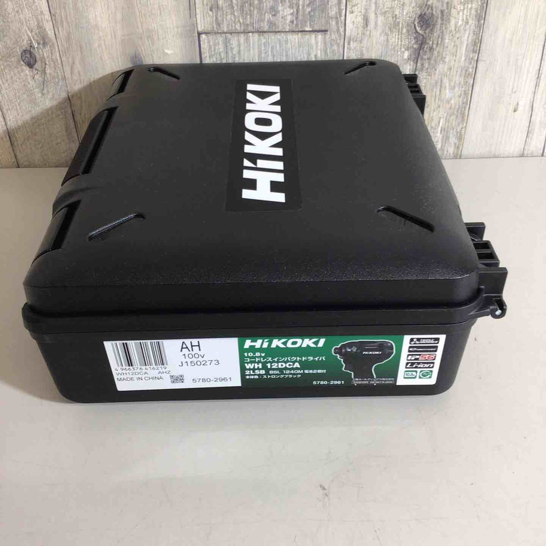 HiKOKI(ハイコーキ) 10.8V 充電式 インパクトドライバー ストロングブラック 蓄電池・充電器付 WH12DCA(2LSB) バッテリー＆充電器付き【戸田店】
