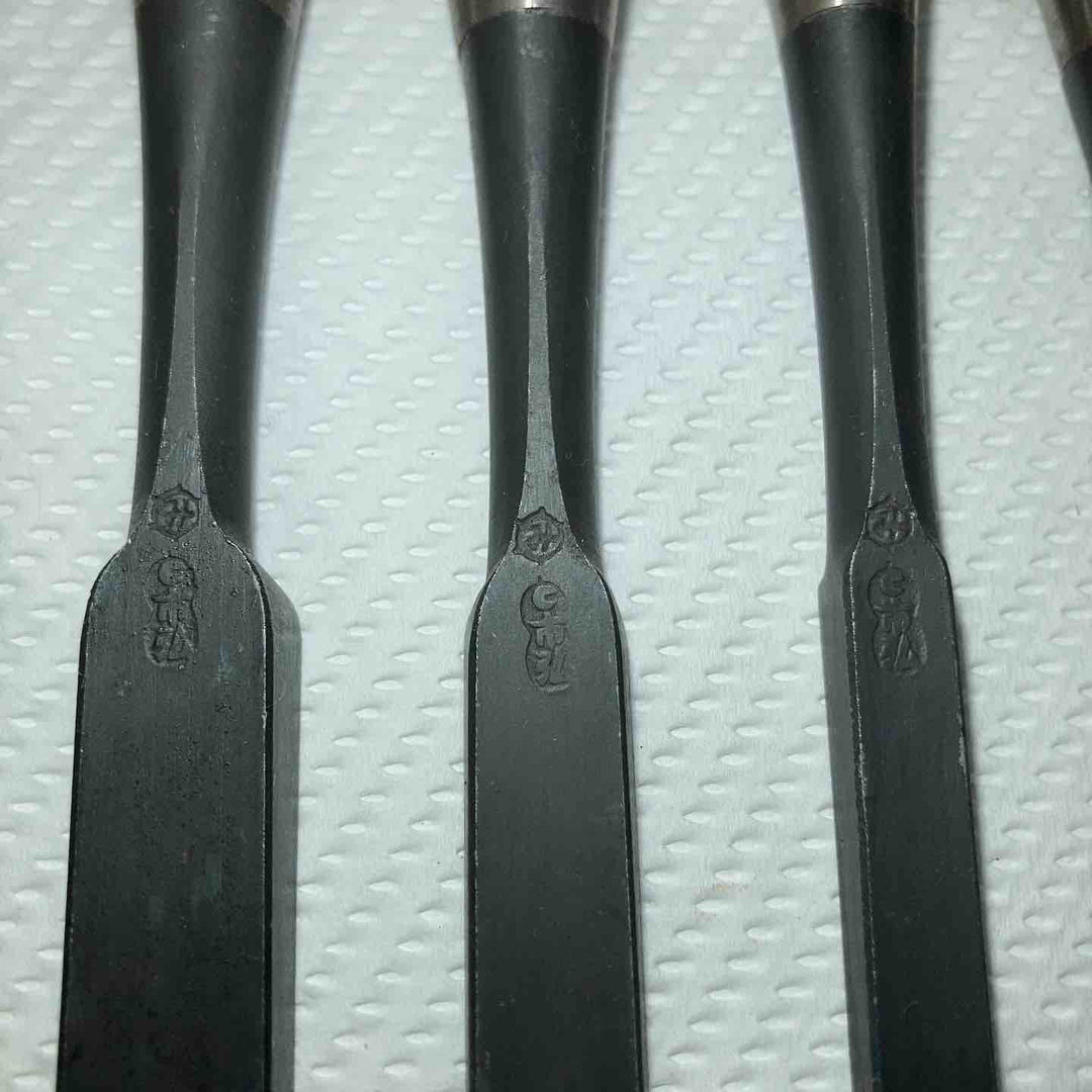 【中古品】　「月市弘」銘 鑿 10本組 のみ 木工 大工道具 Japanise Chisel【柏店】