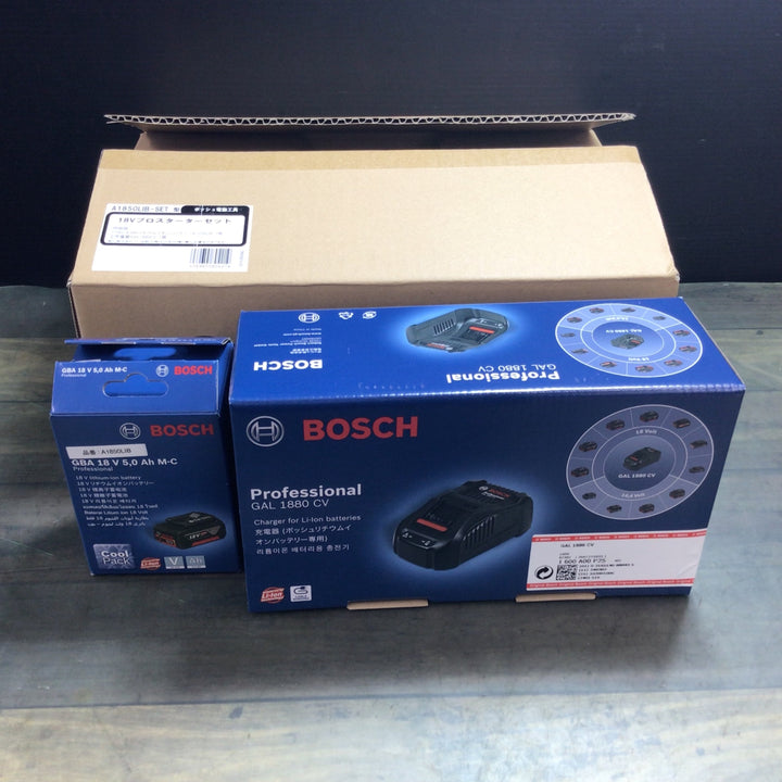 〇Bosch Professional(ボッシュ)18V バッテリー充電器セット(プロ用18V5.0Ahバッテリーx1個と高速充電器GAL1880CVx1個付) A1850LIB-SET【東大和店】