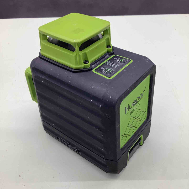 Huepar 3x360° レーザー墨出し器 グリーン 緑色 レーザー クロスライン 大矩 フルライン照射モデル 自動補正 2電源方式 Type-C充電可能 受光器対応 B03CG【越谷店】