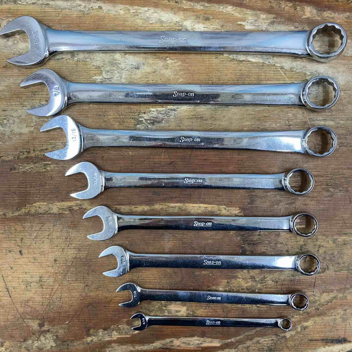 【中古品】▲スナップオン(Snap-on) コンビネーションレンチセット 8本 OEX30/28/ 26/ 22/ 20/18/ 14/10 旧ロゴ インチ【柏店】