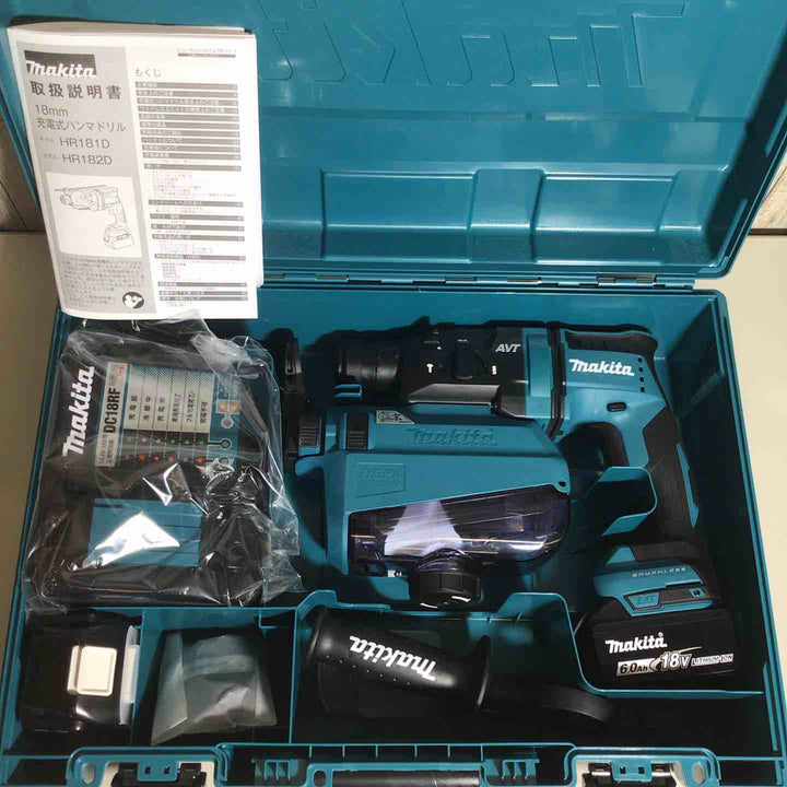 【未使用品】 集塵システム付 マキタ makita コードレス ハンマドリル HR182DRGXV バッテリー&充電器付 フルセット 集塵 集じん 純正 充電式 18V 【戸田店】