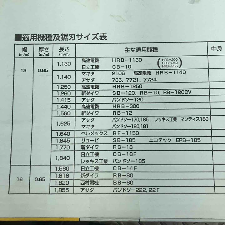 タイガーバンドソー 全長 1855×2箱・全長1260×2箱　計4箱セット【川崎店】
