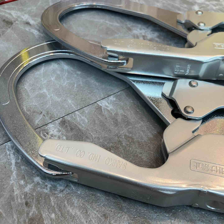 サンコー(Sanko) フルハーネス型用ランヤード RICORO-N ロック装置付き巻取機器+伸縮ストラップタイプ1ランヤード ダブル HL-MRZW-1.3【八潮店】