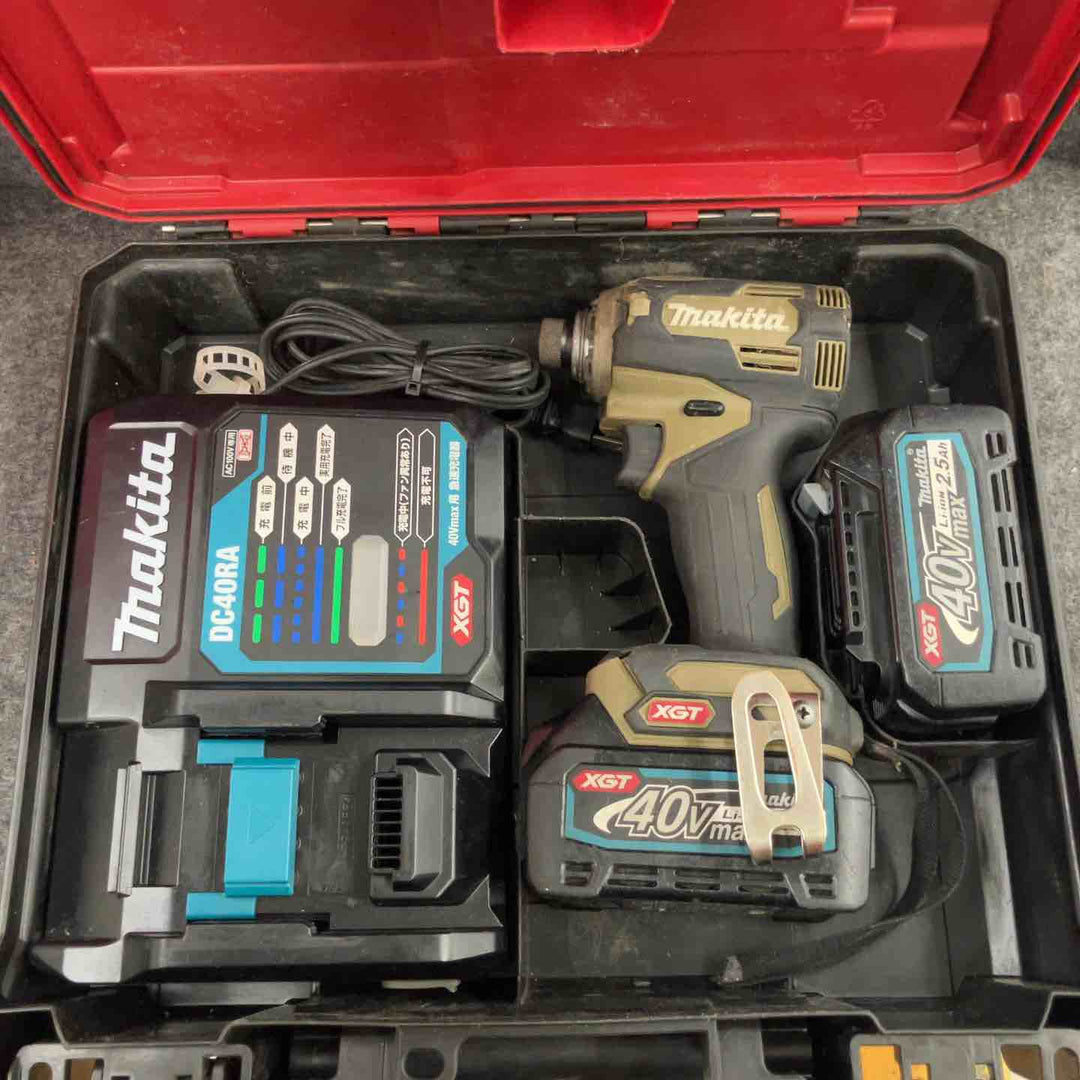 ★マキタ(makita) コードレスインパクトドライバー TD001GRDXO ケース[ラッチ片方なし](40Vmax2.5Ahバッテリー*2[79][91]、充電器)【鴻巣店】
