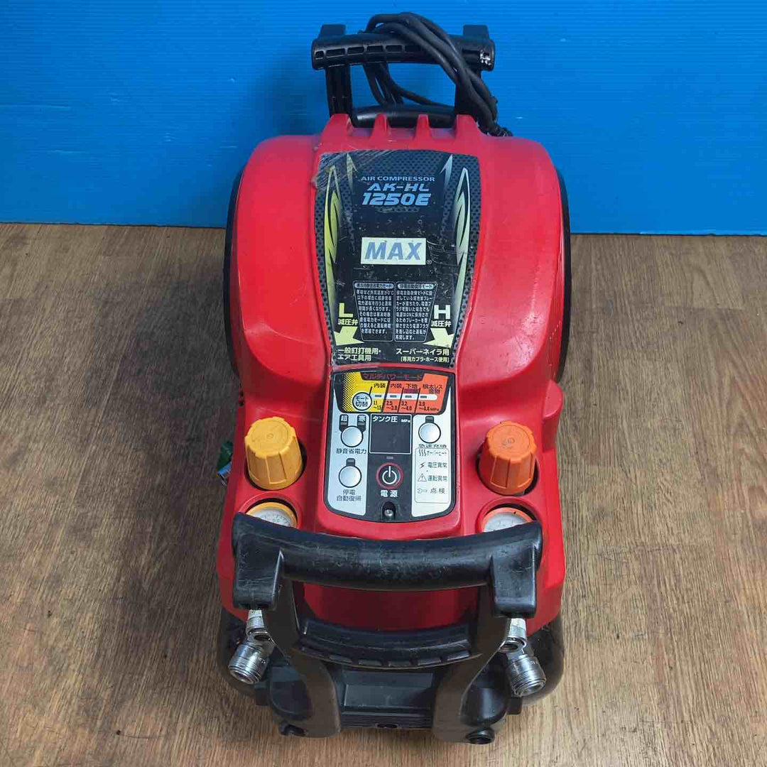 【現状品】★マックス(MAX) エアコンプレッサー AK-HL1250E_レッド 動作良好♪※備考欄参照※【岩槻店】