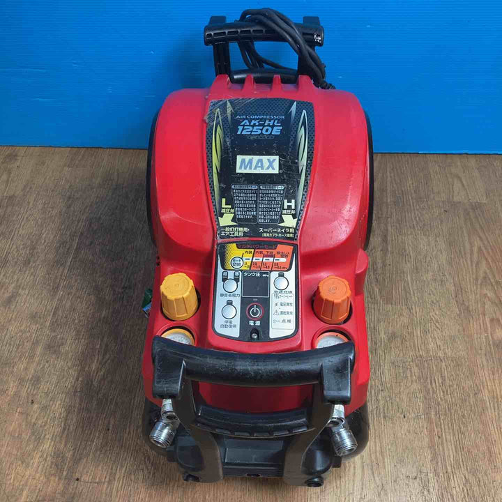 【現状品】★マックス(MAX) エアコンプレッサー AK-HL1250E_レッド 動作良好♪※備考欄参照※【岩槻店】