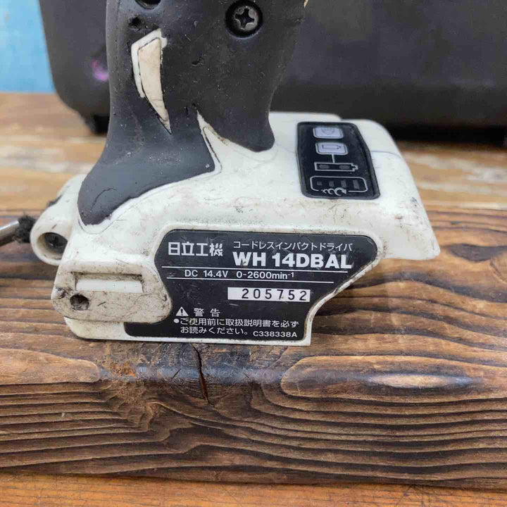 【中古品】★ハイコーキ(HIKOKI ※旧:日立工機) コードレスインパクトドライバー WH14DBAL(2LSCK)(W) 14.4V フルセット【柏店】