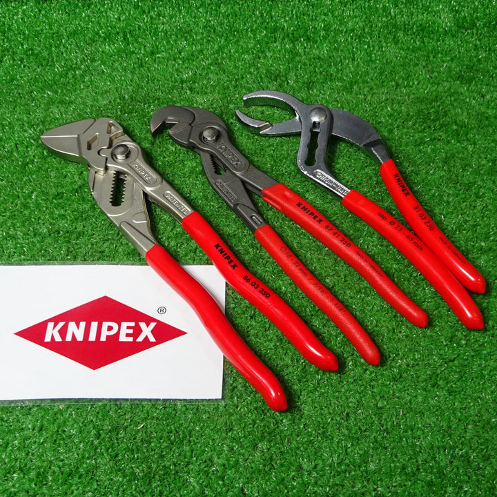 クニペックス/KNIPEX プライヤーレンチ、マルチスリップジョイントプライヤー、パイププライヤー 3点セット 8603250/8741250/8103230 【岩槻店】