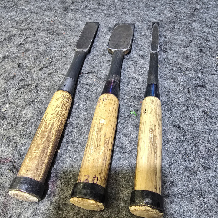 「【中古品】秀幸 叩き鑿 3本組 鑿・鉋・大工道具 他【桶川店】