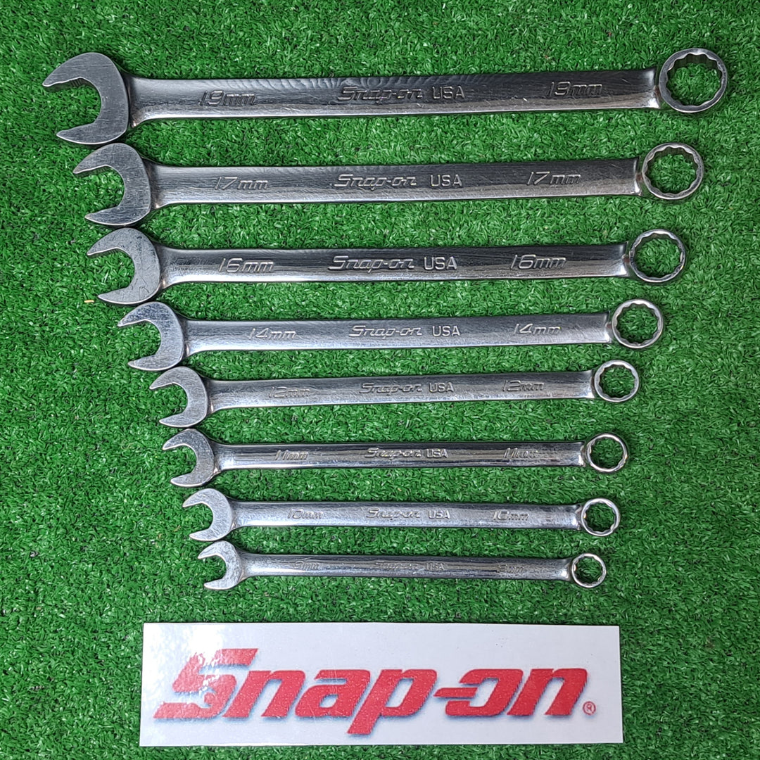 ◇Snap-on スナップオン コンビネーションレンチ セット ミリサイズ SOEXM　８本セット（9～19ｍｍ）【岩槻店】