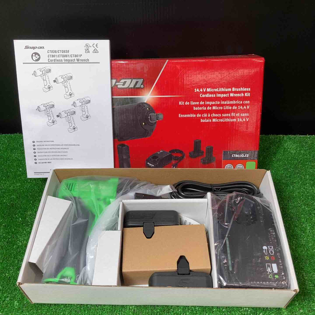 スナップオン/Snap-on 14.4V 3/8sq コードレスインパクトレンチ CT861GJ2 グリーン バッテリー2個付きフルセット【岩槻店】