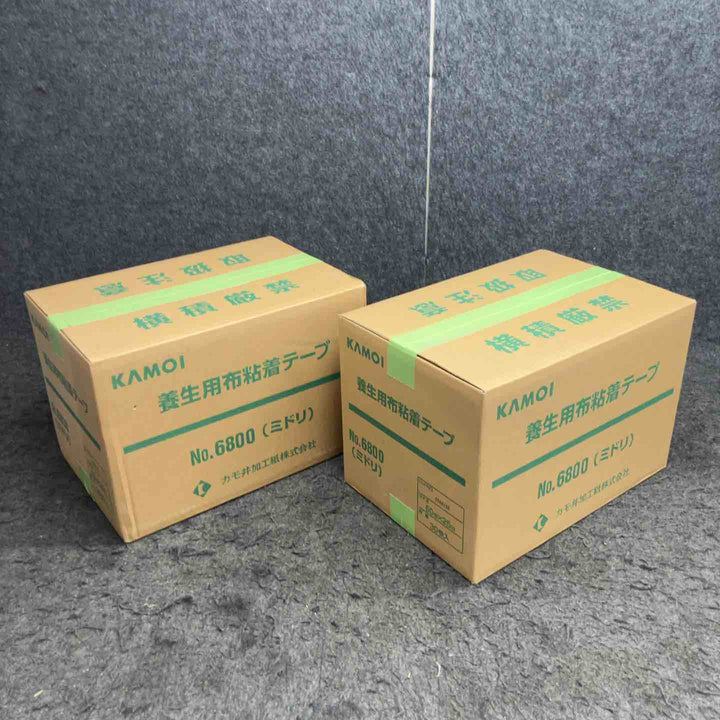 カモ井(KAMOI) 養生用布粘着テープ No.6800 ミドリ 50mm×25m 30巻入 (2箱 計60巻入)【鴻巣店】