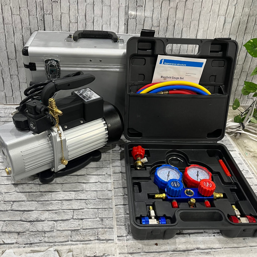 美品】〇タスコ(TASCO) 真空ポンプ TA150RC ゲージマニホールドセット