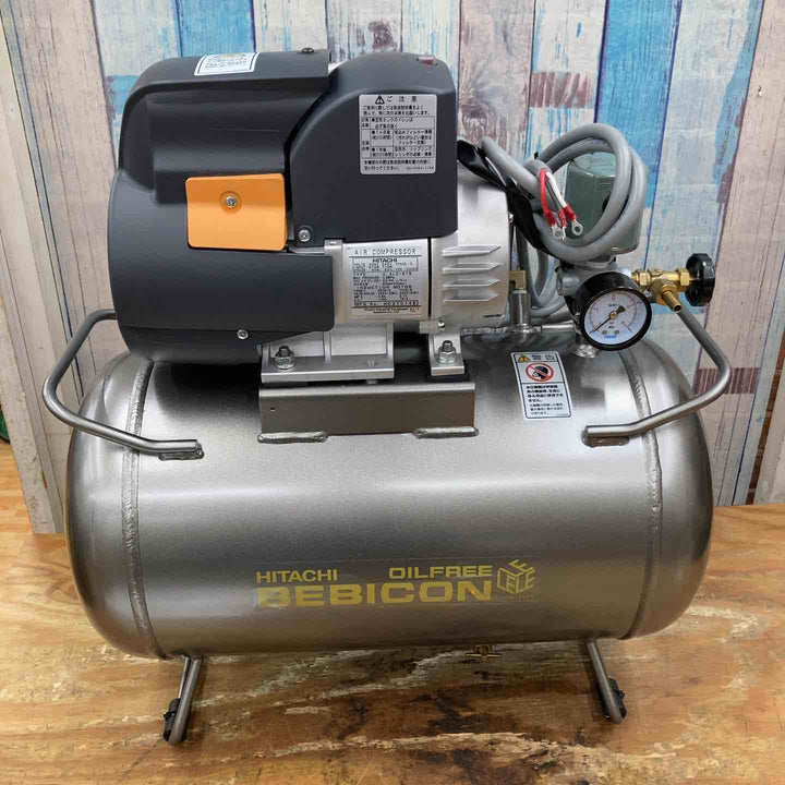 【未使用品 / 店頭受取り限定】日立 コンプレッサー スーパーオイルフリーベビコン 0.4LE-8TB 三相200V【柏店】