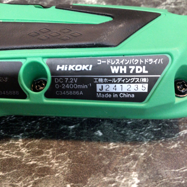 〇ハイコーキ(HIKOKI ※旧:日立工機) 7.2V コードレスペンインパクトドライバー WH7DL(2LCSK)【八潮店】