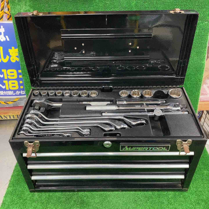 ◇スーパーツール (supertool) プロ用デラックス工具セット(チェストタイプ) S7000DX(欠品工具あり)【川崎店】