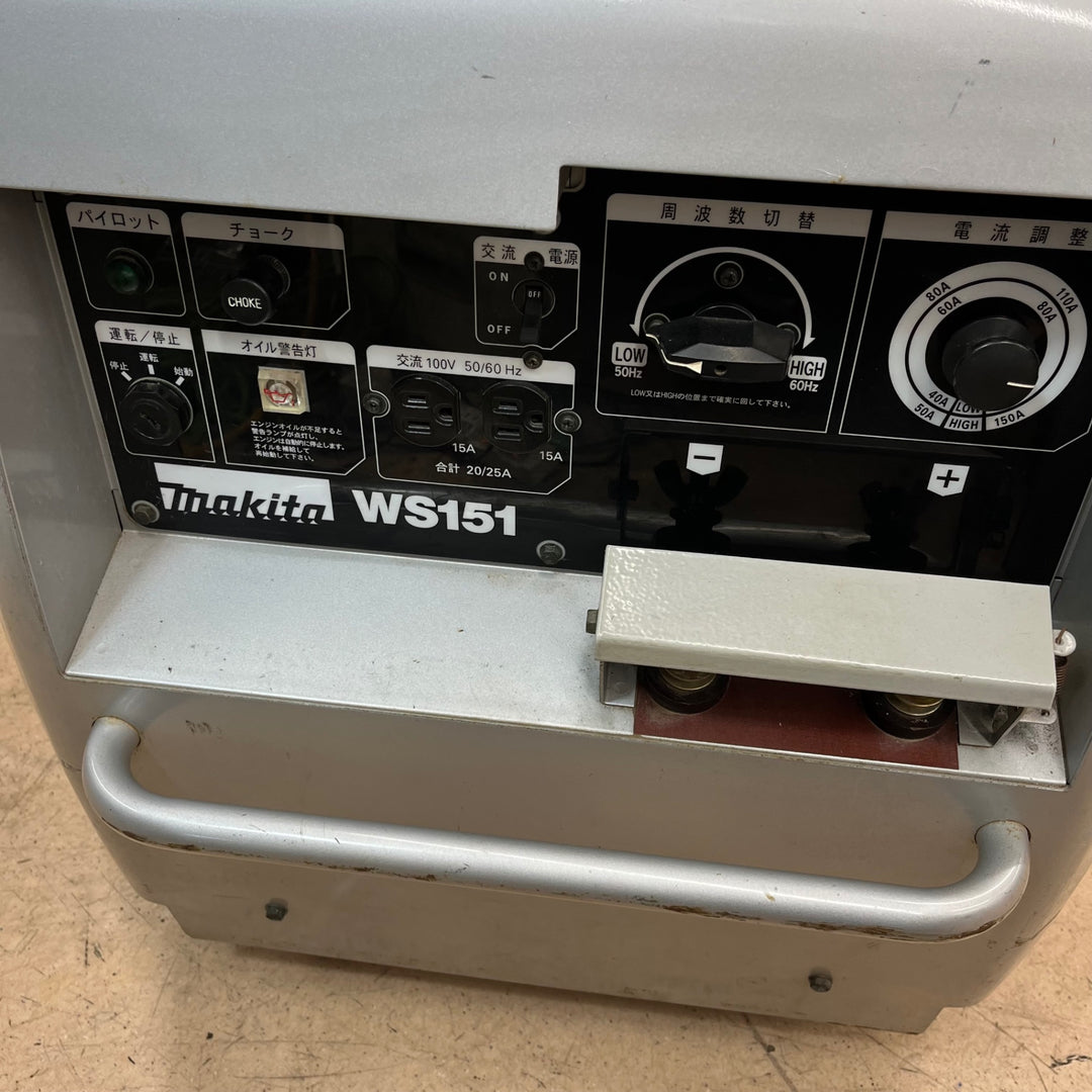 【中古品/店頭受取り限定】マキタ(makita) セル付き防音型エンジンウェルダー WS151 キャブタイヤ付き【東大和店】