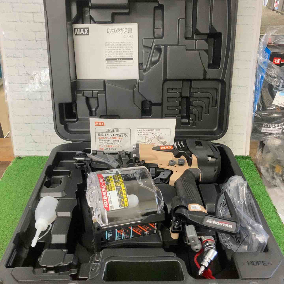 ★マックス(MAX) 高圧エア釘打ち機 HN-75N4(D)_サンドベージュ【町田店】