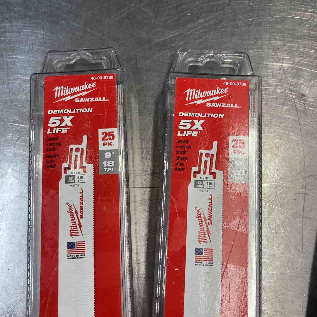 【未使用品】ミルウォーキー(Milwaukee) レシプロソーブレード まとめ 8/12TPI 48-01-6094 18TPI 48-00-8788 計3ケース(100枚) 【東大和店】
