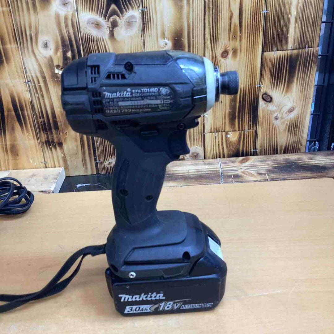 ★マキタ(makita) コードレスインパクトドライバー TD149DRFXB 18V3.0Ahバッテリー2個 充電器付き 代替ケース付き 【越谷店】