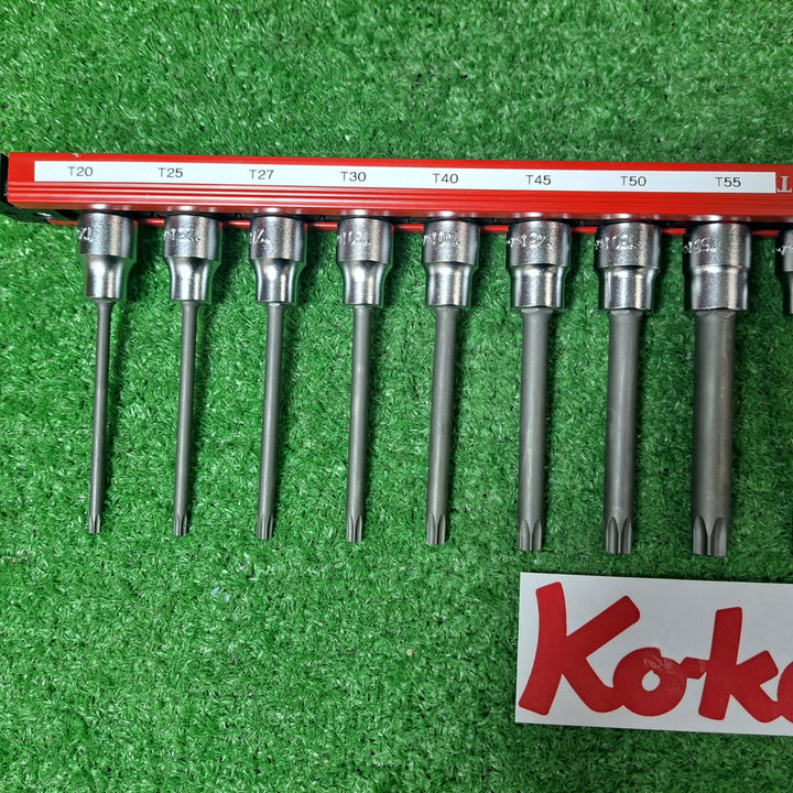 Ko-ken 3/8sq トルクスビットソケット 16本＋マグネットソケットホルダー セット T20-T55、T20H-T50H 【岩槻店】