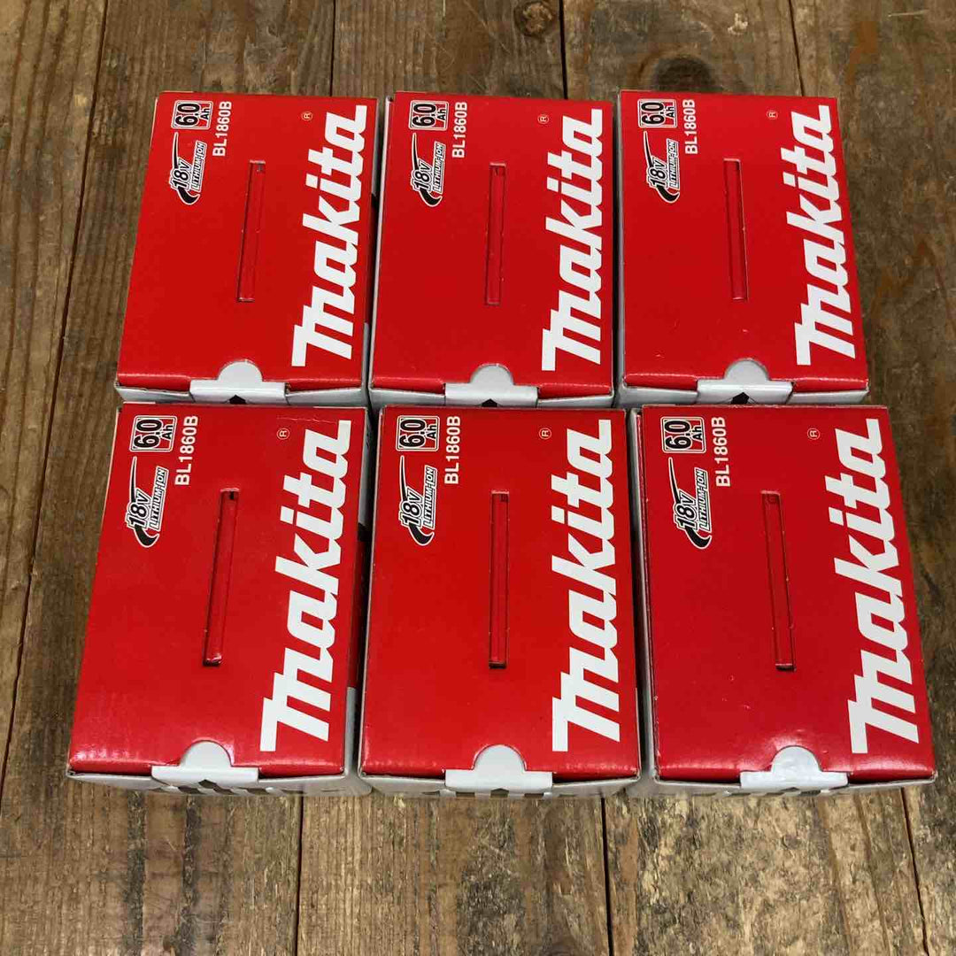 【未使用品】純正品 マキタ(makita) リチウムイオンバッテリー 18V/6.0Ah BL1860B 6個セット まとめ売り【所沢店】