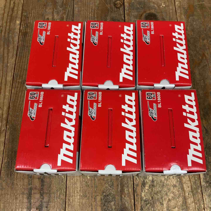 【未使用品】純正品 マキタ(makita) リチウムイオンバッテリー 18V/6.0Ah BL1860B 6個セット まとめ売り【所沢店】