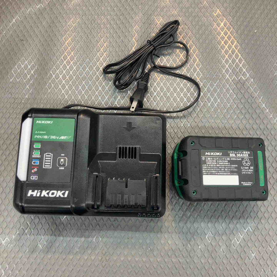 【中古品】HiKOKI(ハイコーキ) 18V 充電式 インパクトドライバ WH18DC  バッテリー1個・充電器・ケース付 WH18DC(XPZ), アグレッシブグリーン【所沢店】