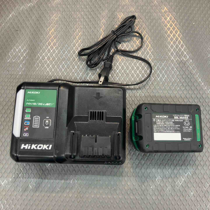 【中古品】HiKOKI(ハイコーキ) 18V 充電式 インパクトドライバ WH18DC  バッテリー1個・充電器・ケース付 WH18DC(XPZ), アグレッシブグリーン【所沢店】