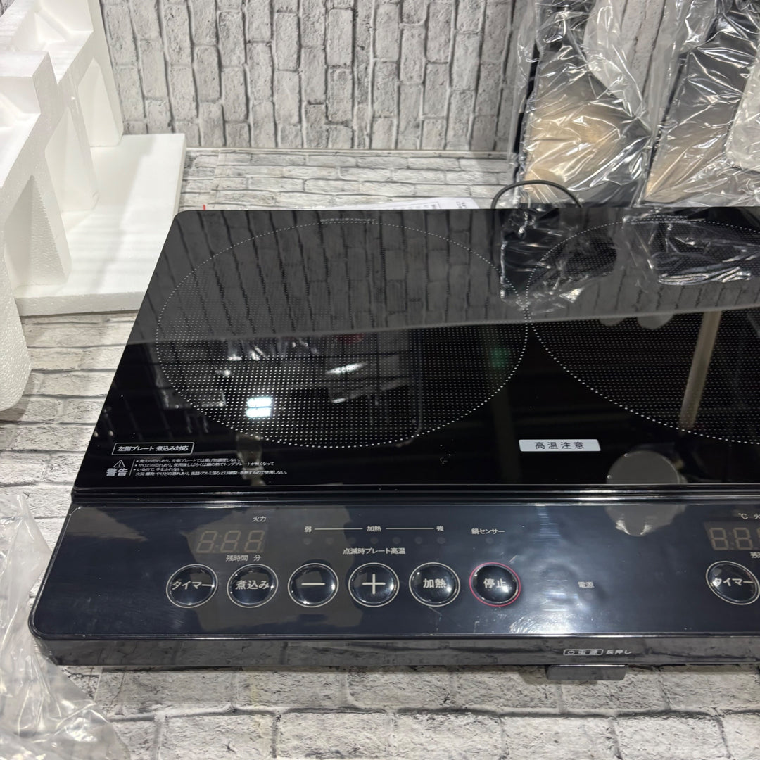 山善 2口 IHコンロ IHクッキングヒーター 1400W CES-WL1456  【川口店】