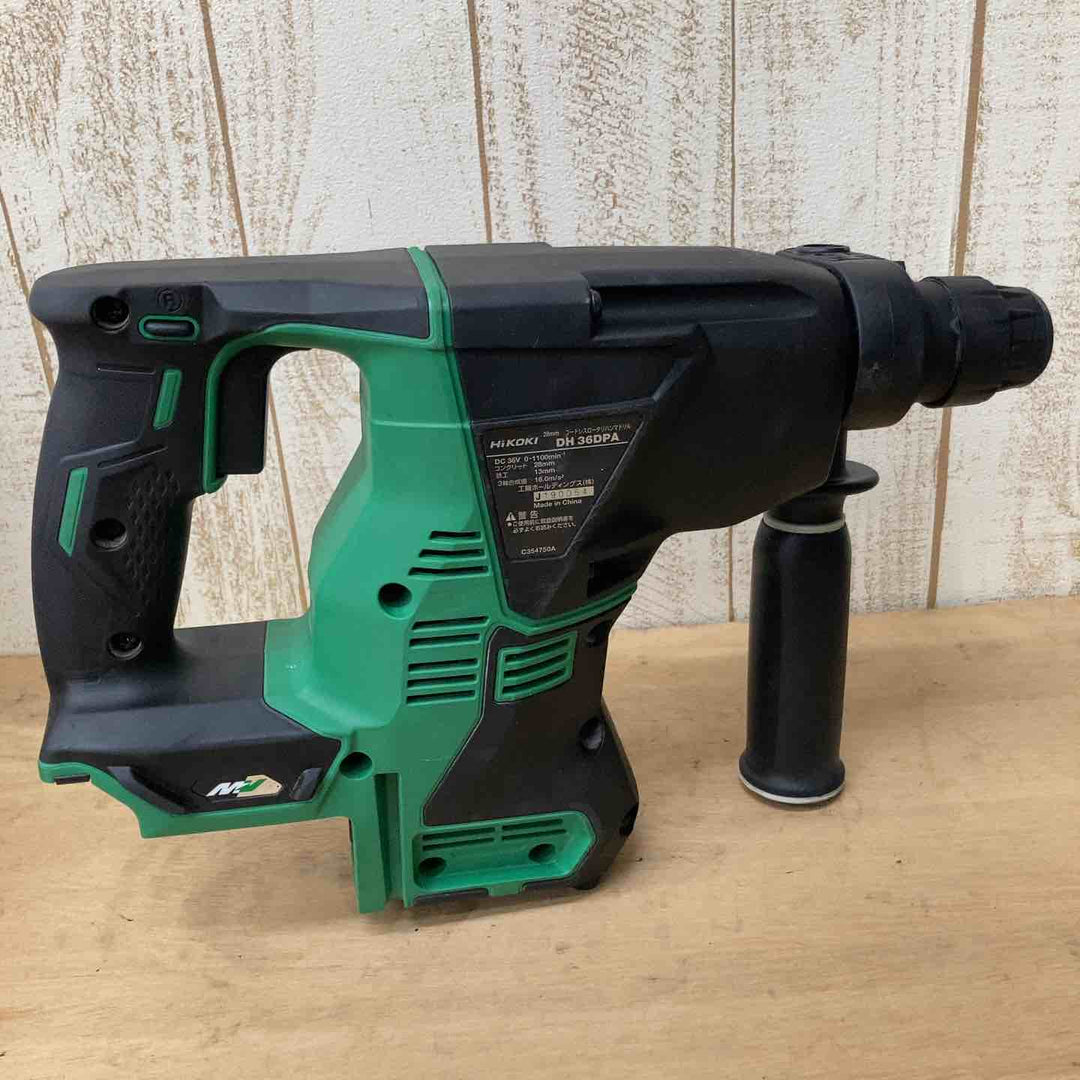 【中古品】★ハイコーキ(HIKOKI ※旧:日立工機) 28mm コードレスハンマドリル DH36DPA(NN) 36V 本体のみ SDSプラス【柏店】