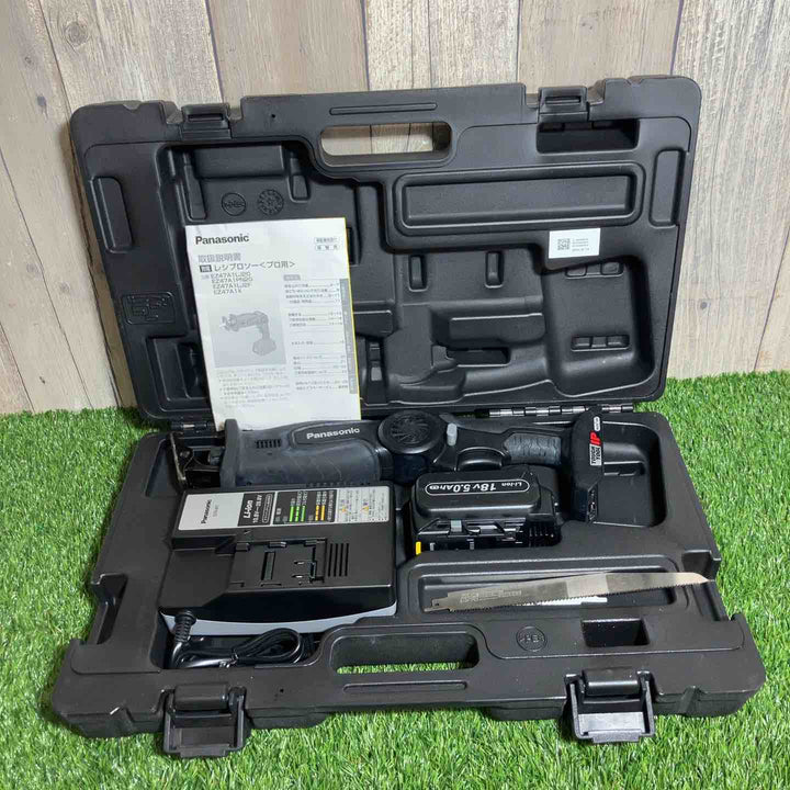☆パナソニック(Panasonic)14.4V/18V コードレスレシプロソー EZ47A1X-B 18V5.0Ahバッテリー1個充電器付属【戸田店】