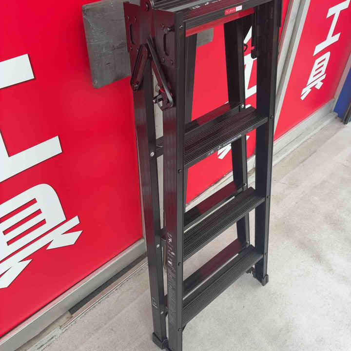 【美品】 ハセガワ アルミ ワンタッチバー付 はしご兼用脚立 RHB-12a BLACK LABEL 4尺 【藤沢店】