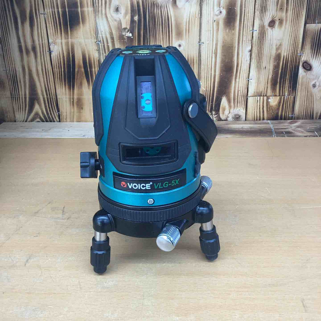 ◇VOICE レーザー墨出し器 5ライングリーンレーザー 矩十字・横 VLG-5X 受光器付【越谷店】