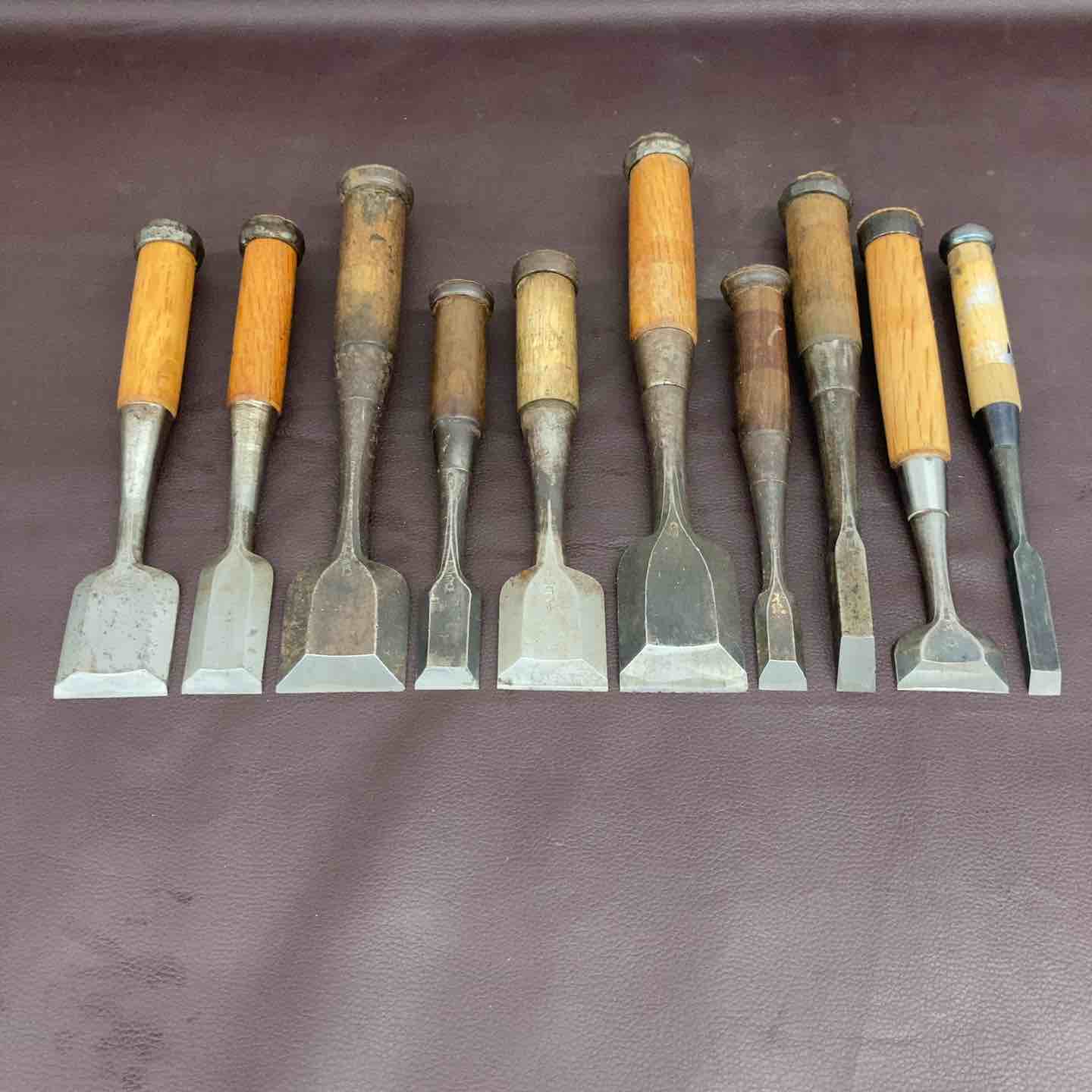 大工道具　鑿　まとめ 超お得】 【まとめ売り】 【中古品】 鑿 全10本 正兼2本・助正2