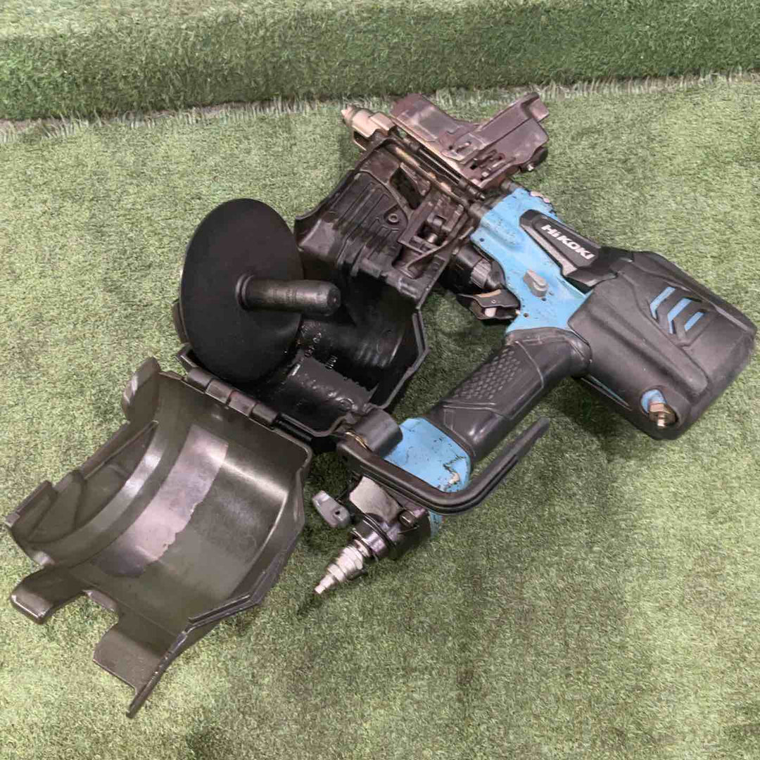 ◇HiKOKI(ハイコーキ) 旧日立工機 高圧ロール釘打機 針金90mm シート50mm パワー切替機構・エアダスタ付 台数限定生産色 セームブルー ケース付 NV90HR2(SCB) 動作確認済【川口店】