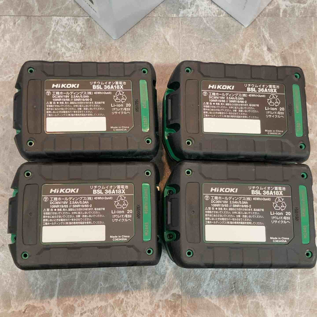 ハイコーキ(HIKOKI ※旧:日立工機) リチウムイオンバッテリー 36V/2.5Ah BSL36A18X　4個セット【八潮店】