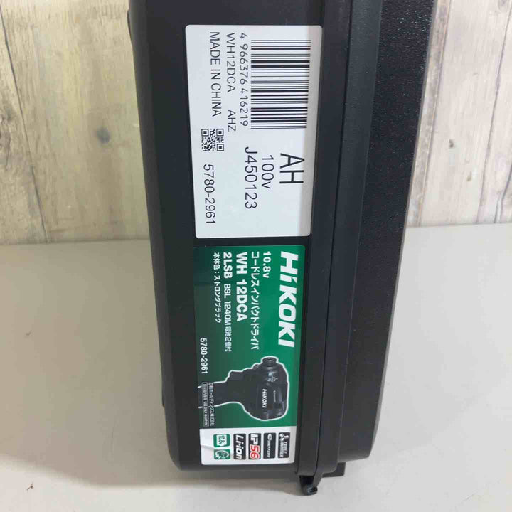 【未使用品】★純正バッテリー2個&充電器付き★HiKOKI(ハイコーキ) 10.8V 充電式 インパクトドライバー ストロングブラック 蓄電池・充電器付 WH12DCA(2LSB)【戸田店】