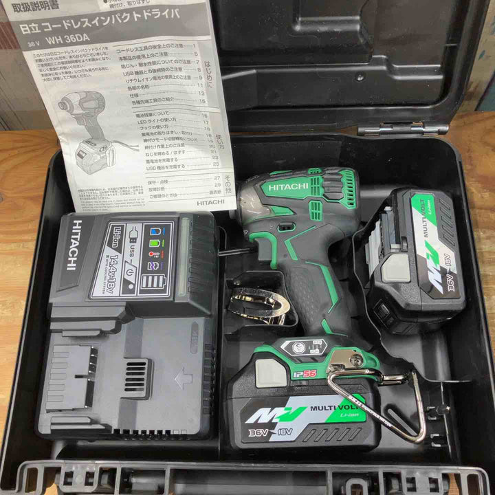 【中古品】★ハイコーキ(HIKOKI ※旧:日立工機) コードレスインパクトドライバー WH36DA(2XP) 36V フルセット【柏店】