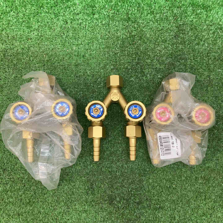 SUN/サン 二又バルブ 可燃ガスアセチレン用・酸素用セット YB-1×2、YB-2【川越店】