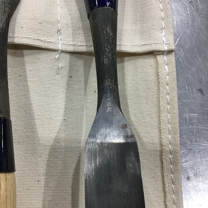 研綱 平鑿・浅丸鑿 8本組 収納袋付き 【川口店】