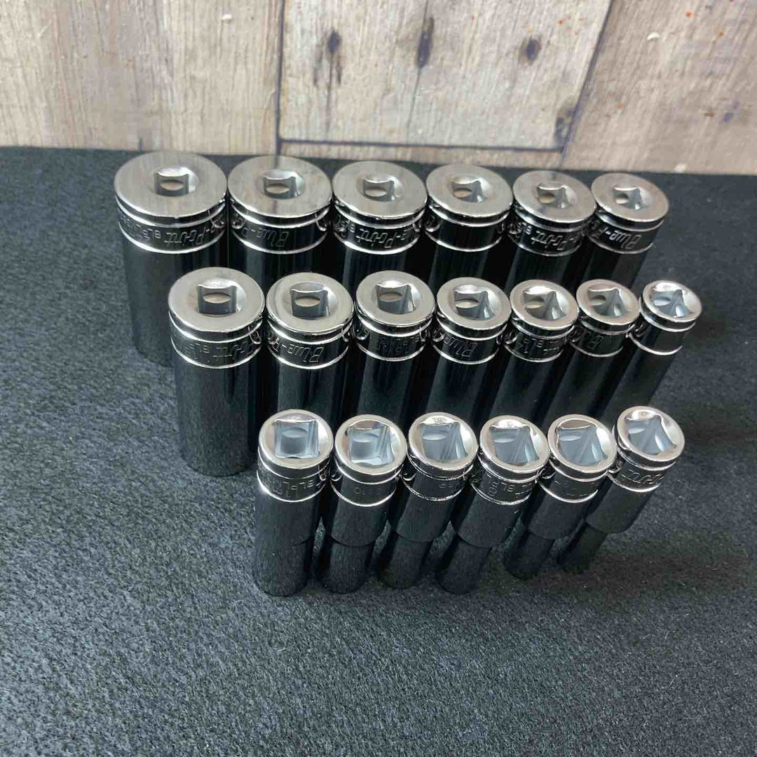 【中古美品】ブルーポイント(BluePoint) 3/8インチ ディープソケット 12角12P (BLPLM386-3824) 6㎜-24㎜ 19個 Snap-on【東大和店】